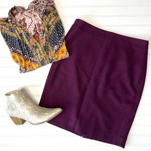 J. Crew Pencil Skirt in Grape Rouge | size 6